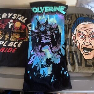 3 movie promo shirt bundle licensed jason horror lg wolverine rocky boxing b5